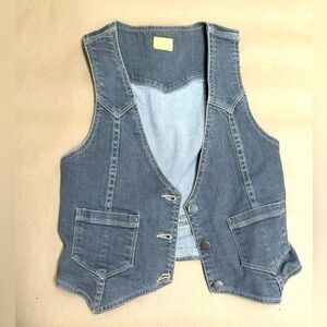 Vintage grey stonewashed denim vest (M)